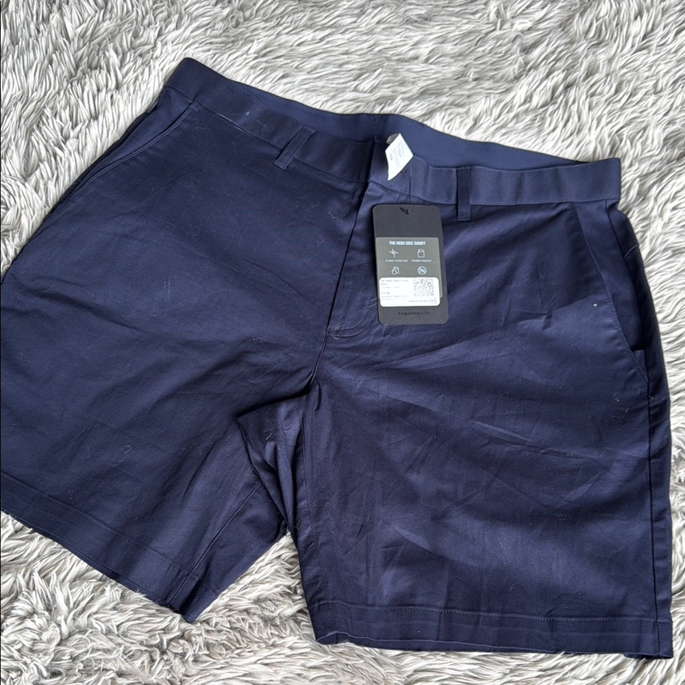 Fabletics Blue Flat Front Shorts